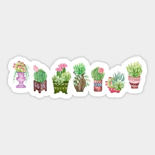 Cactus 7 flowerpot white Sticker